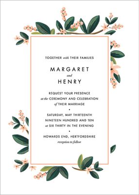 November Herbarium Wedding Invitation