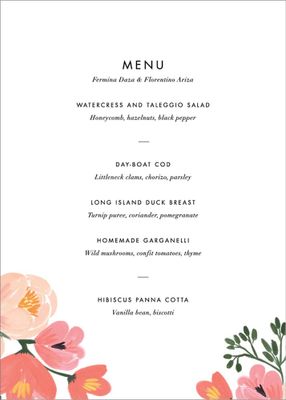 Pastel Petals Menu