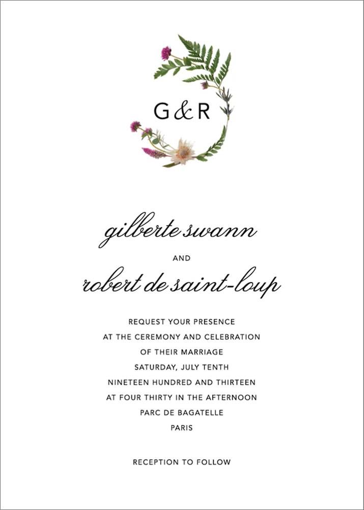 Petites Fleurs Sauvage Wedding Invitation