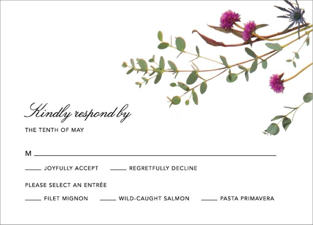 Petites Fleurs Sauvage Response Card