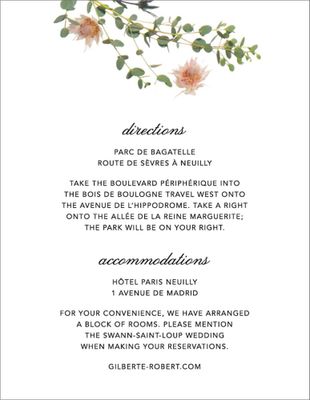 Petites Fleurs Sauvage Information Card