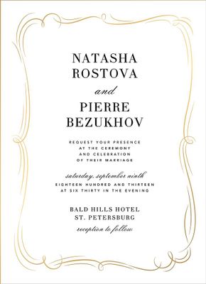 Plume Tall Foil Wedding Invitation