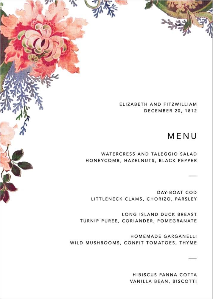 Rose Floral Ikat Menu