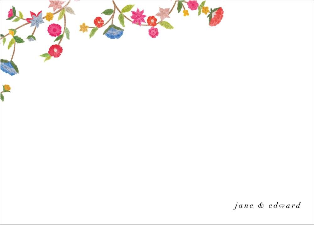 Stitched Floral II Stationery