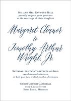 Engraved Script Wedding Invitation