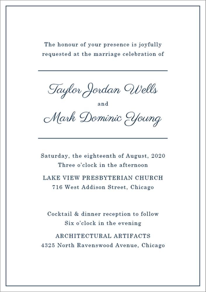 Delicate Border Wedding Invitation