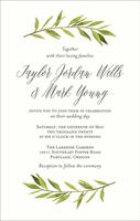 Tall Green Garland Wedding Invitation