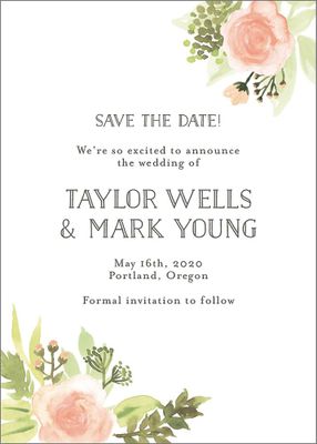 Painted Floral Save The Date