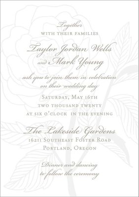 Rose Letterpress Wedding Invitation