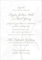 Rose Letterpress Wedding Invitation