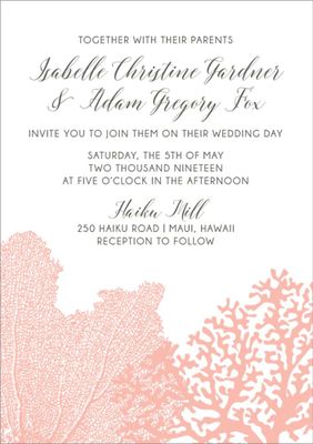 Coral Wedding Invitation