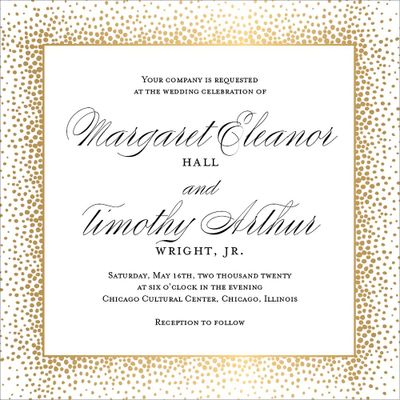 Champagne Border Wedding Invitation