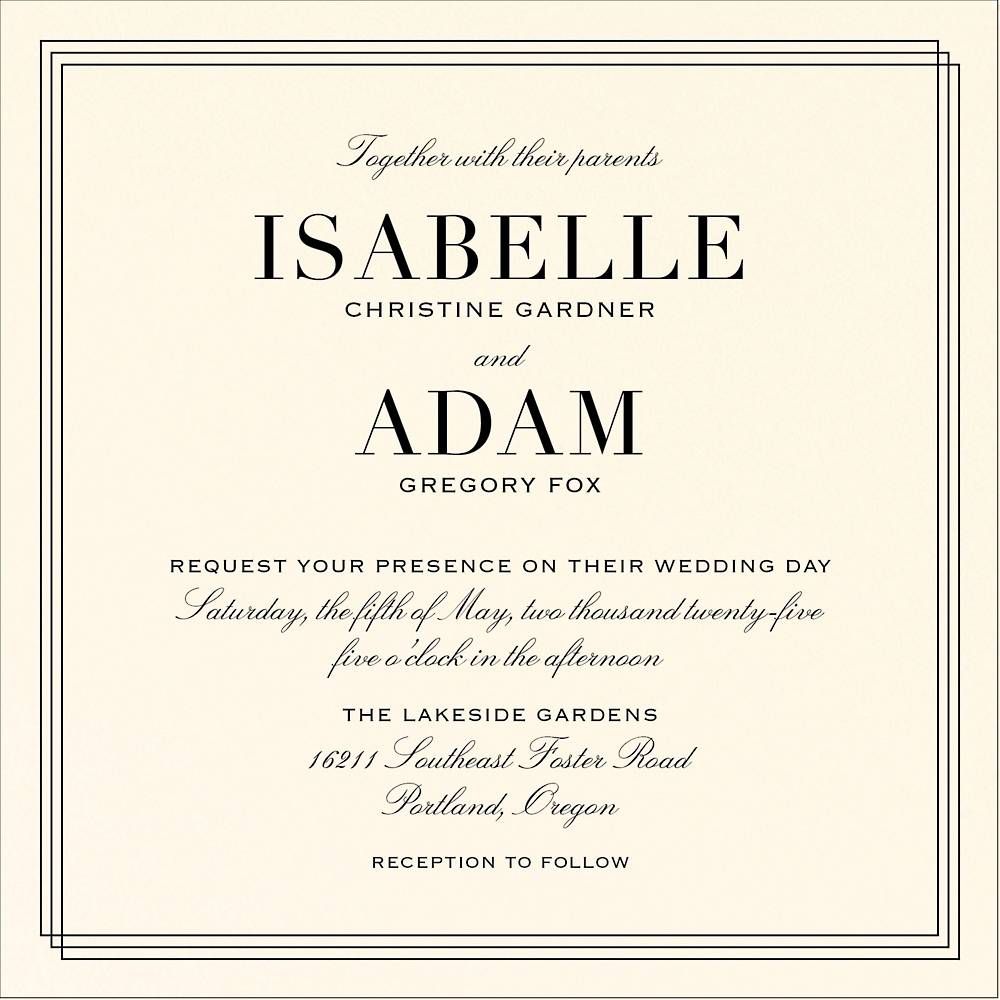 Classic Lined Frame Wedding Invitation