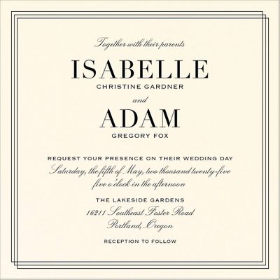 Classic Lined Frame Wedding Invitation