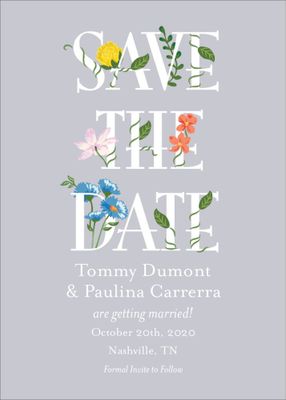 Vertical Blooming Love Save The Date