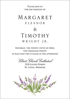 English Lavender Wedding Invitation