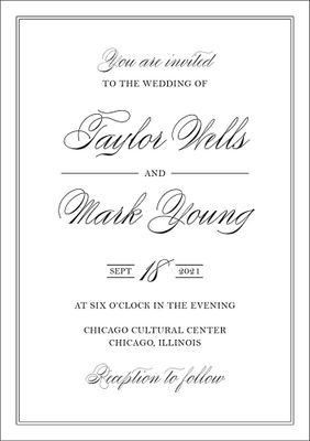 Black Tie Wedding Invitation