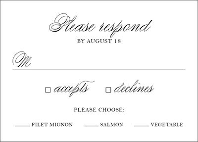 Black Tie Response Card