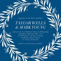 Evergreen Wreath Wedding Invitation