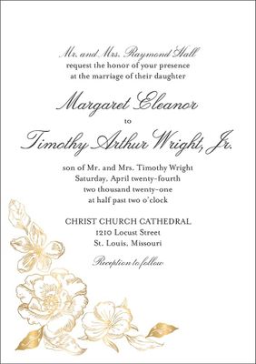 Etched Floral Wedding Invitation