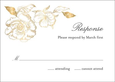 Etched Floral Response Card