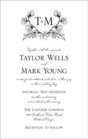 Tall Floral Crest Wedding Invitation