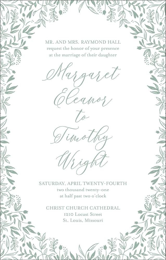 Tall Garden Wedding Invitation