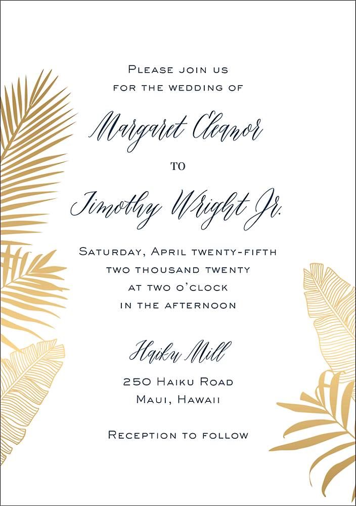 Palms Wedding Invitation