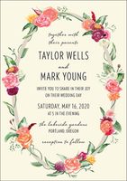 Floral Wreath Wedding Invitation