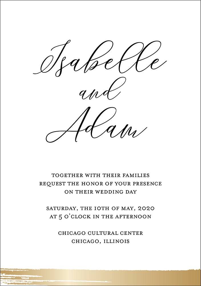 Brushstroke Foil Wedding Invitation