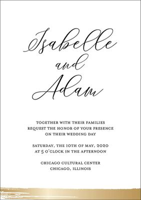 Brushstroke Foil Wedding Invitation