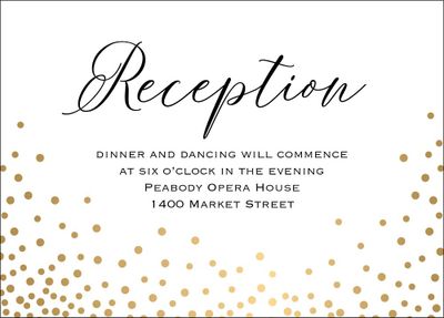 Champagne Wedding Reception Card