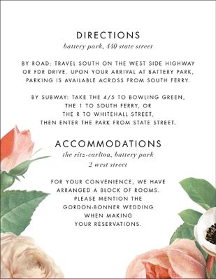 Floral Collage Information Card