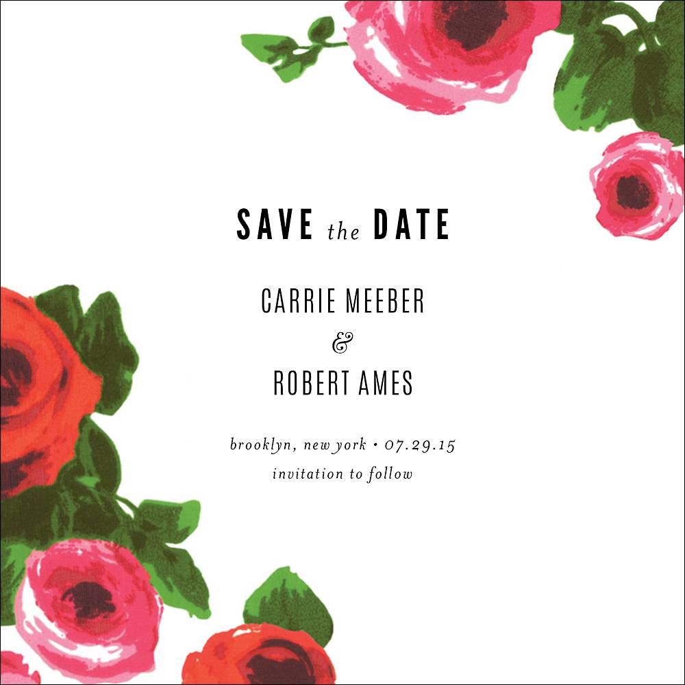 Rose Bed Save the Date Card