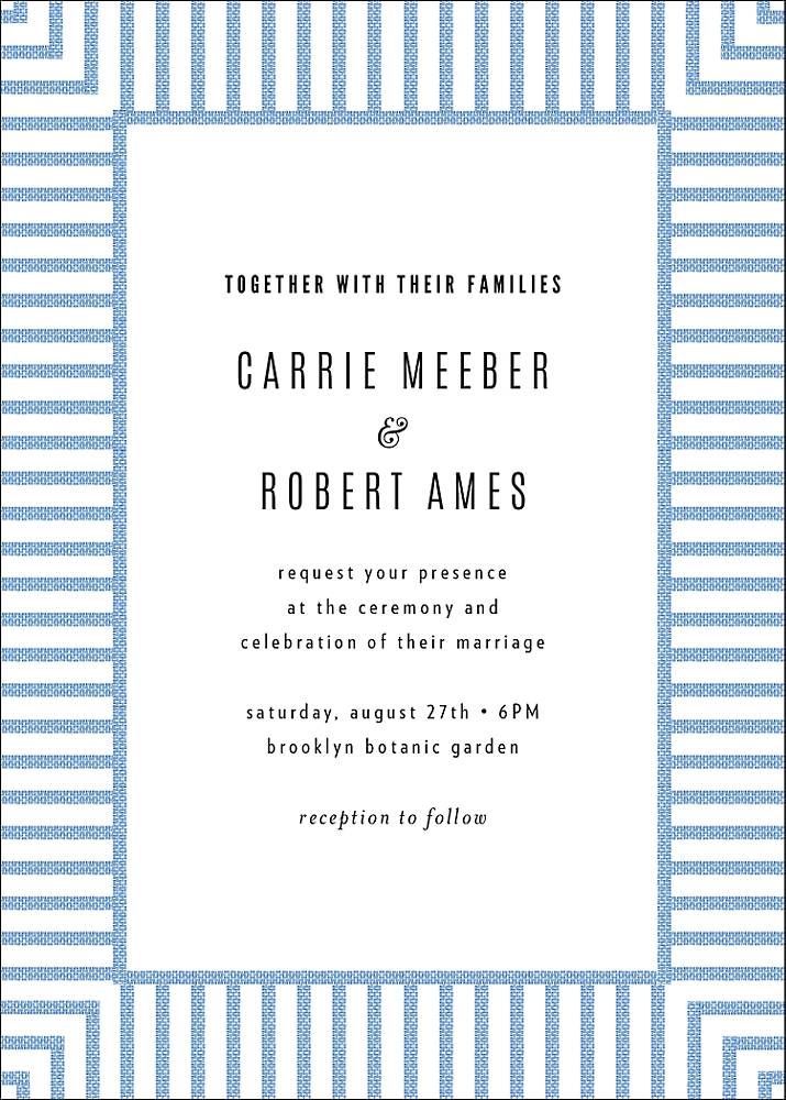 Seersucker Stripe Wedding Invitation