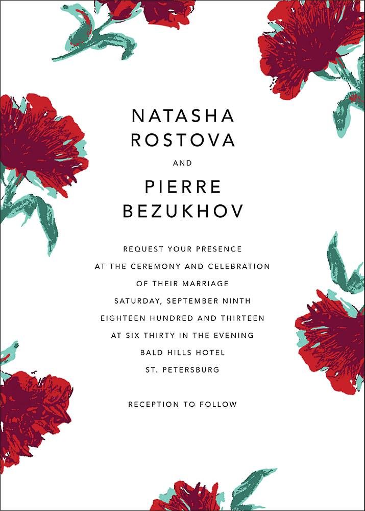 Pop Carnation Wedding Invitation