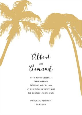 Tropical Palms Wedding Invitation