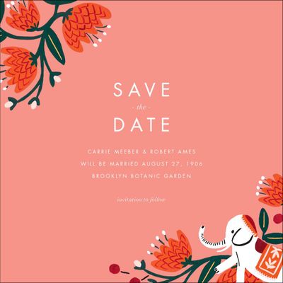 Royal Elephant Save the Date Card