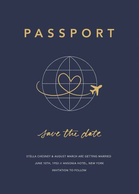 Passport to Romance Save the Date Card