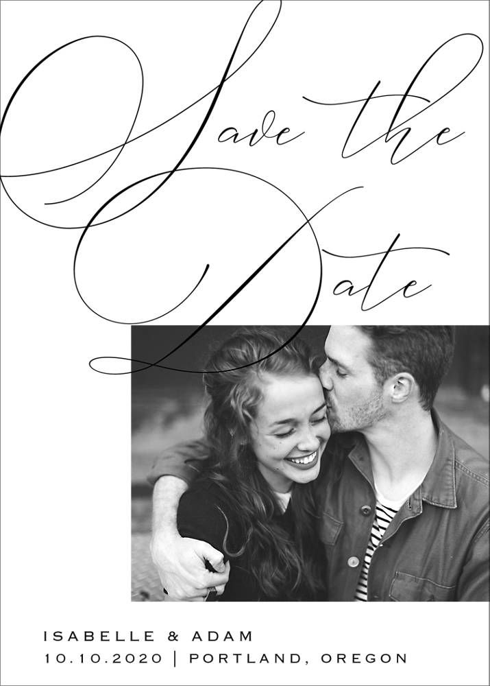 Signature Script Save the Date Card