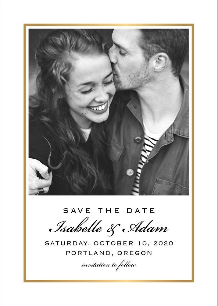 Thin Line Frame Save the Date Card