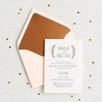 Foil Stamped Laurel Wedding Invitation