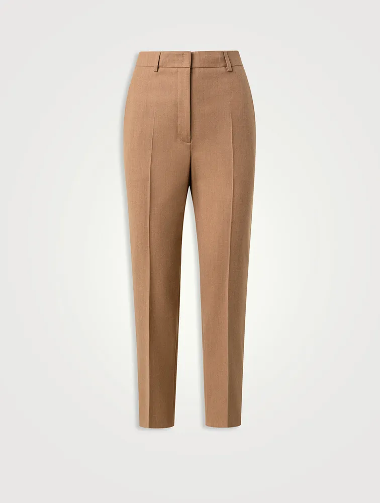Flavin Wool Flannel Straight-Leg Trousers