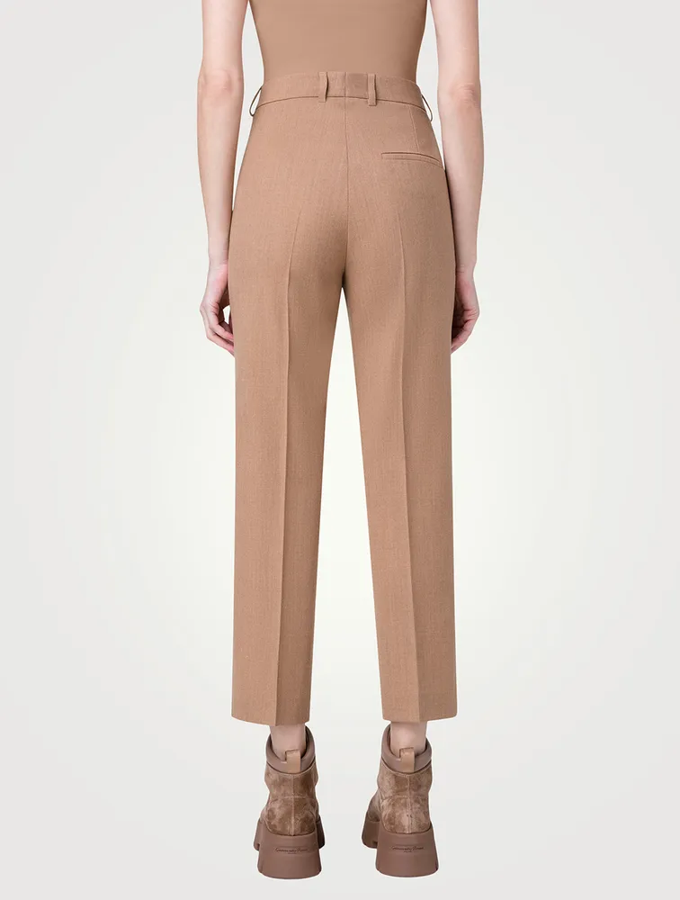 Flavin Wool Flannel Straight-Leg Trousers