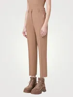 Flavin Wool Flannel Straight-Leg Trousers