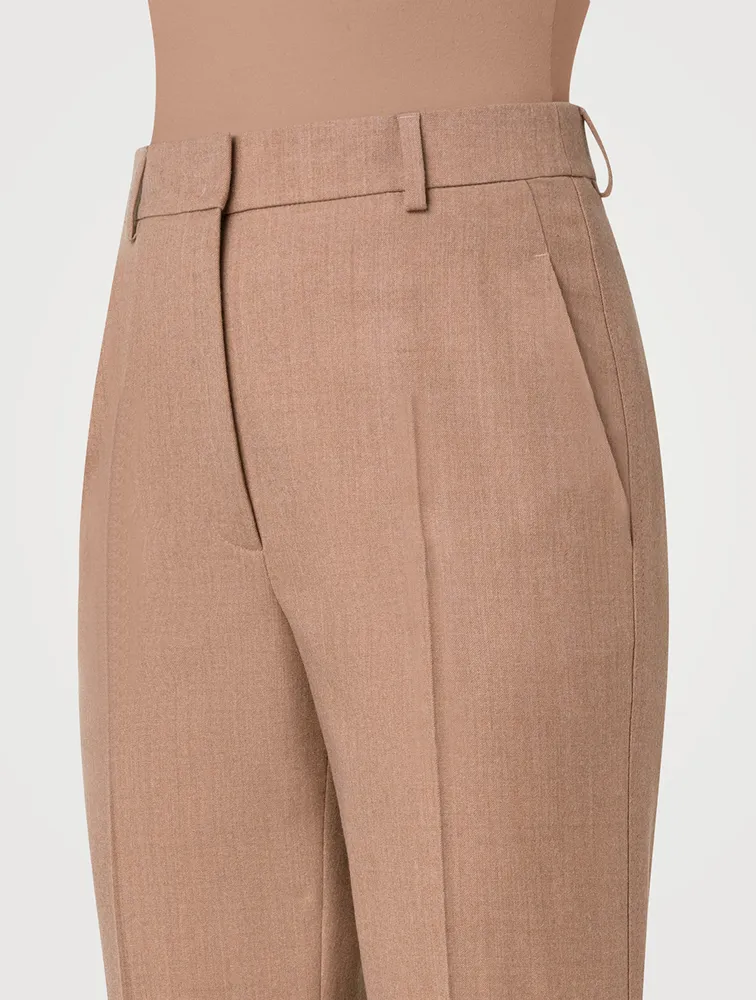 Flavin Wool Flannel Straight-Leg Trousers