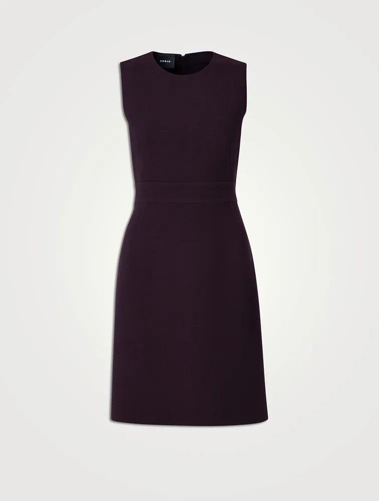 Wool Crêpe Double-Face Sheath Dress