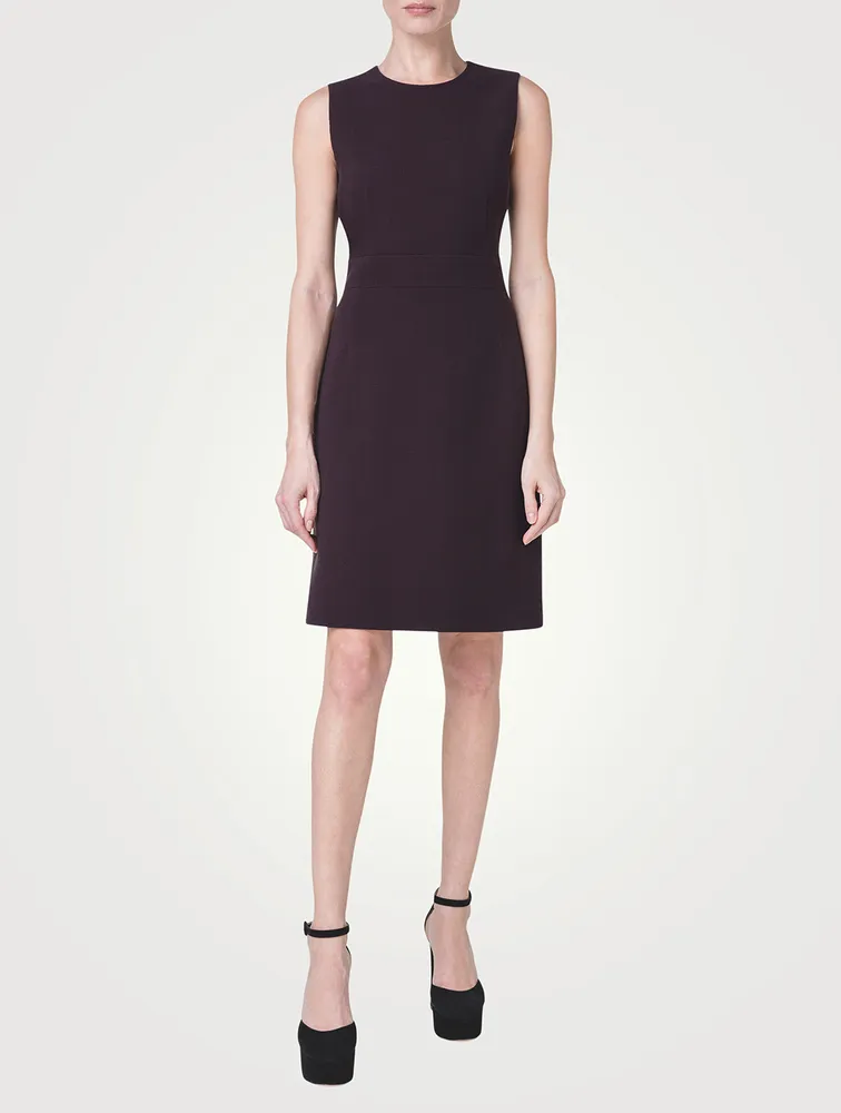 Wool Crêpe Double-Face Sheath Dress