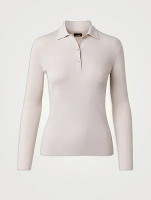 Cashmere And Silk Polo Sweater