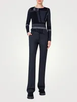 Zig Zag Trapezoid Intarsia Wool Silk Sweater